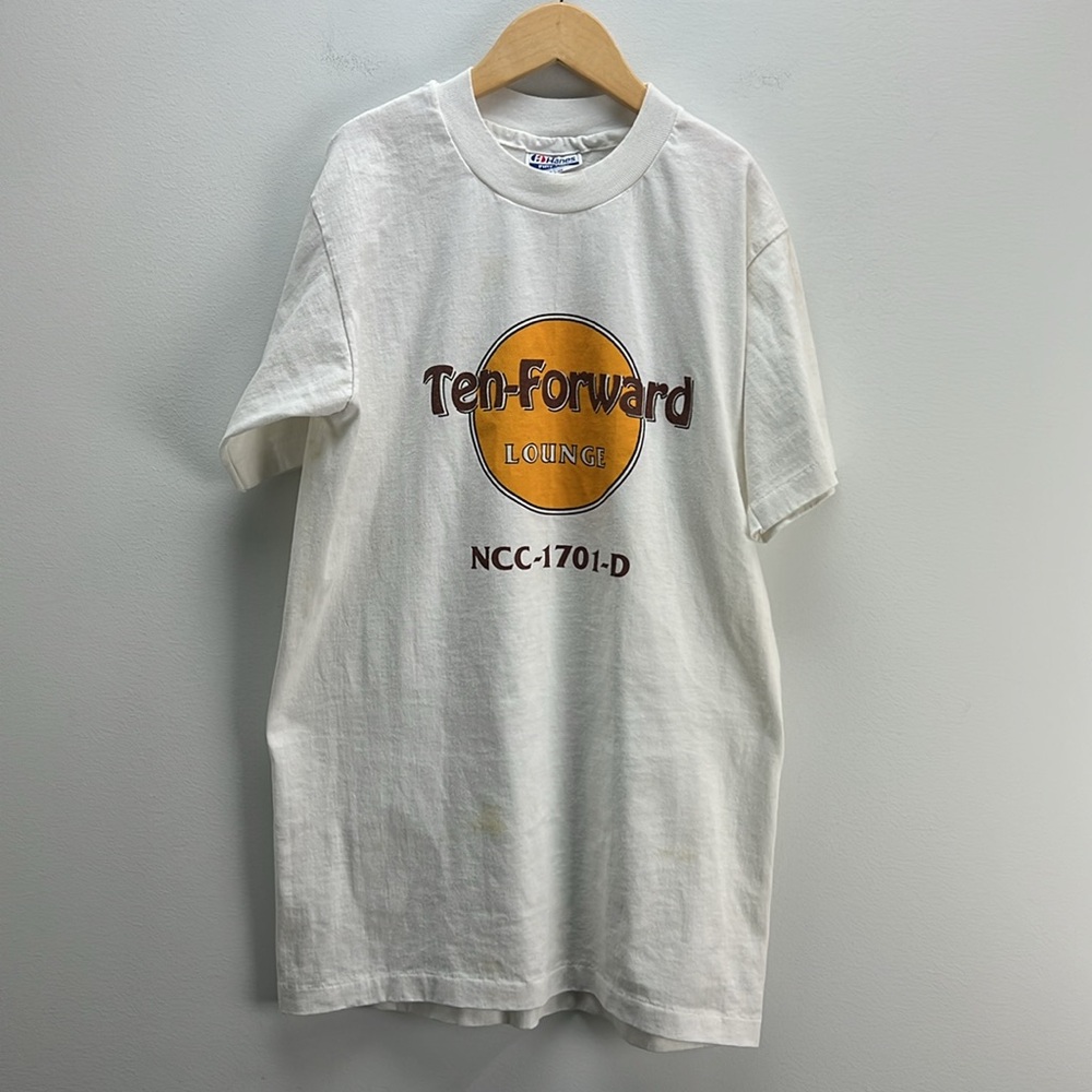 Vintage Single Stitch Star Trek T Shirt Ten Forward Lounge Made In USA Hanes 80s